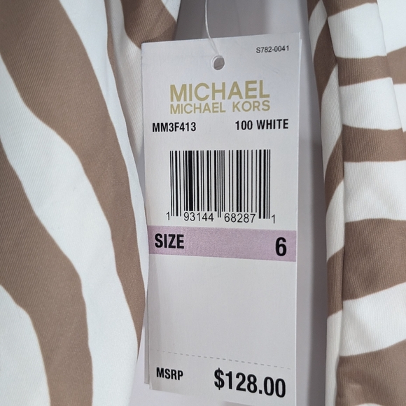 Michael Kors Long Sleeve Rashguard sz 6 Women Swimsuit New Beah surf swimming MK - Picture 7 of 10